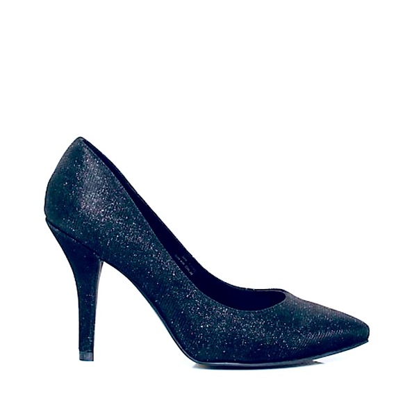 NIB LE CHATEAU Glitter Chic D'Orsay Pumps Black - Picture 6 of 6